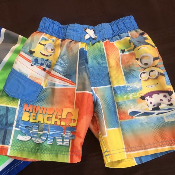 "Despicable Me" & OP Blue & Green Striped Swimsuits, Boys 3T - Picture 2 of 5